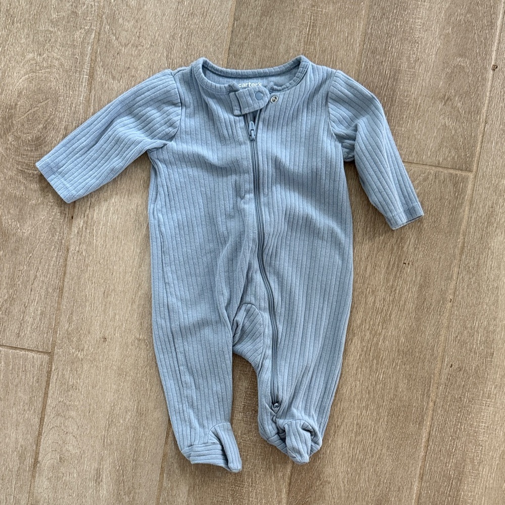 Carter's Soft Gray Ribbed Footie
